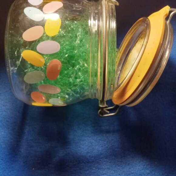 Antique Vintage Swing Top Glass Mason Easter Bunny Holiday Decorative Jar - Picture 9 of 15